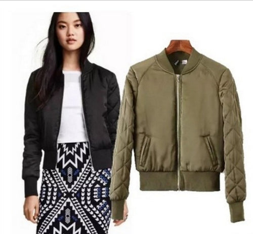 Jacket  women Quilted Zipper Casual