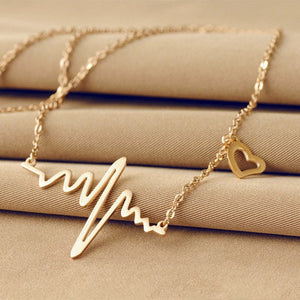 Wave Heart Necklace Romantic