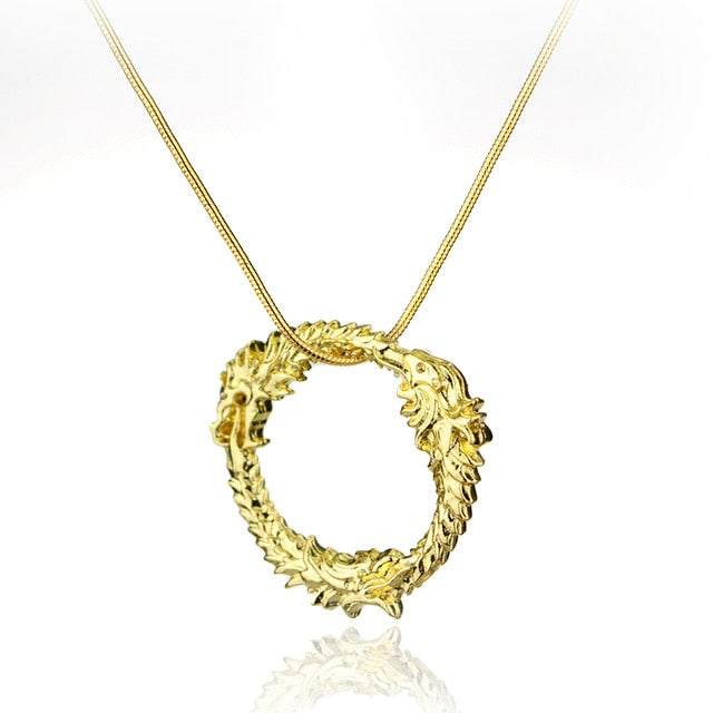 Fashion Jewrly Dragon Skyrim Elder Scrolls Gold Necklace Tritium Neclace Men Neckless Women Beachy Necklaces for Fans-30