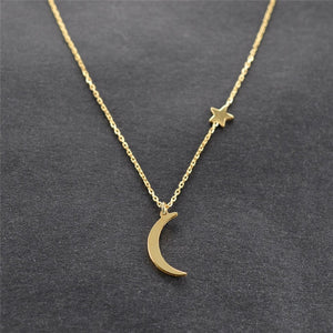 Star & Moon Pendant Necklace For Women