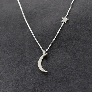 Star & Moon Pendant Necklace For Women