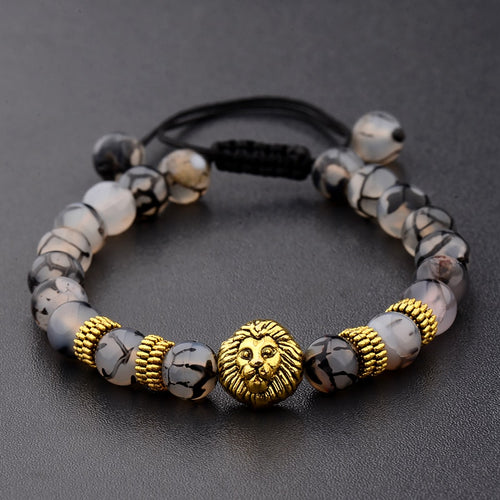 Bracelet Men Gold&Silver Natural Stone