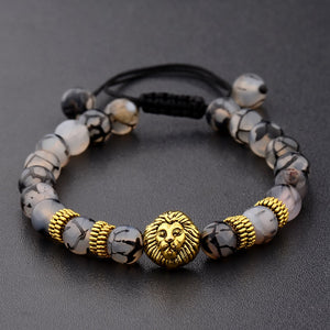 Bracelet Men Gold&Silver Natural Stone