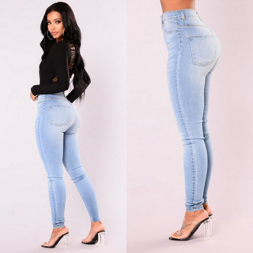 Fashion Hot Women  Skinny Pants High Waist  Jeans