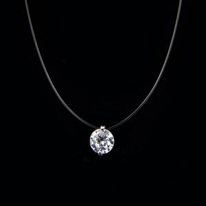 Transparent Fishing Line Necklace Silver