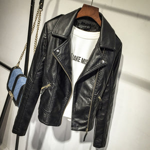 Women  Leather Jackets Sweet Female
