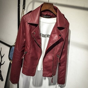 Women  Leather Jackets Sweet Female