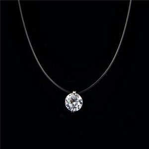 Transparent Fishing Line Necklace Silver