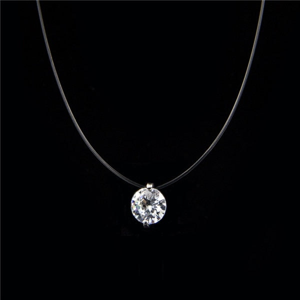 Transparent Fishing Line Necklace Silver