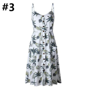 Sexy Women Floral Sleeveless Long Dresses