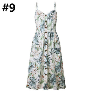 Sexy Women Floral Sleeveless Long Dresses