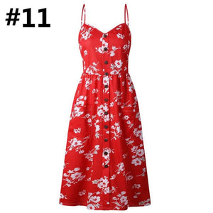 Sexy Women Floral Sleeveless Long Dresses