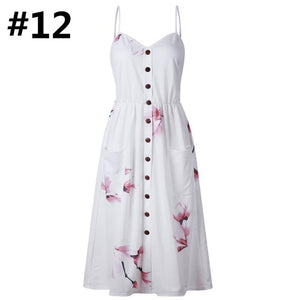 Sexy Women Floral Sleeveless Long Dresses