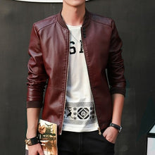 Load image into Gallery viewer, Men&#39;s Leather Slim Fit Leather Jackets