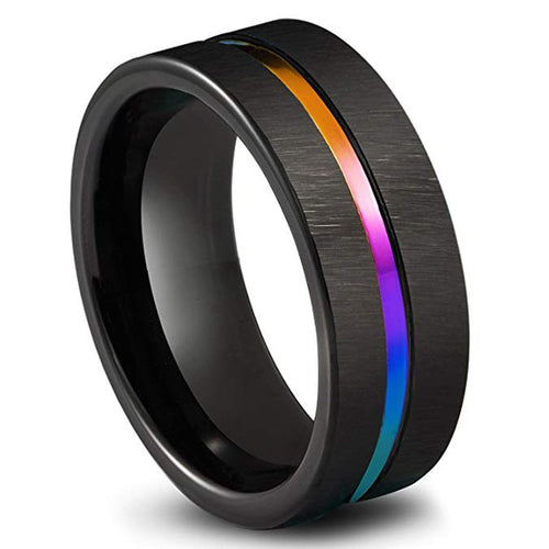 Black Titanium Stainless Steel Simple Ring