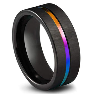 Black Titanium Stainless Steel Simple Ring