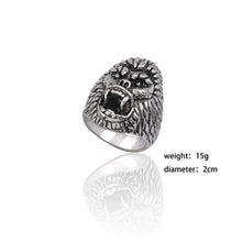 Load image into Gallery viewer, Men Stainless Steel Ring Retro Rabbit Snake Tiger Wolf Rings