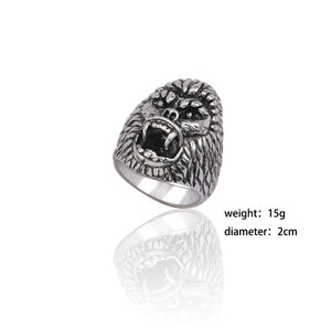 Men Stainless Steel Ring Retro Rabbit Snake Tiger Wolf Rings