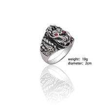 Load image into Gallery viewer, Men Stainless Steel Ring Retro Rabbit Snake Tiger Wolf Rings