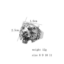 Load image into Gallery viewer, Men Stainless Steel Ring Retro Rabbit Snake Tiger Wolf Rings