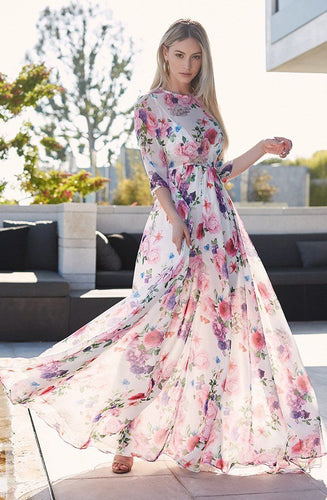 Women Dresse  Floral Long Sleeve