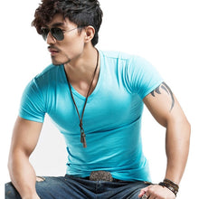 Load image into Gallery viewer, 10 colors V neck Men&#39;s T Shirt