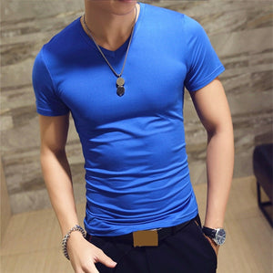 10 colors V neck Men's T Shirt
