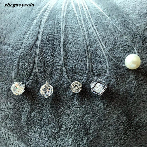 Crystal Zircon Necklace Invisible
