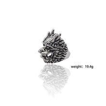 Load image into Gallery viewer, Men Stainless Steel Ring Retro Rabbit Snake Tiger Wolf Rings