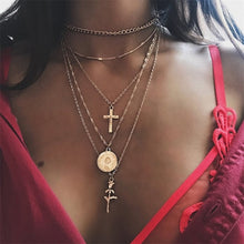Load image into Gallery viewer, Cross Necklaces For Women Charm Gold Color