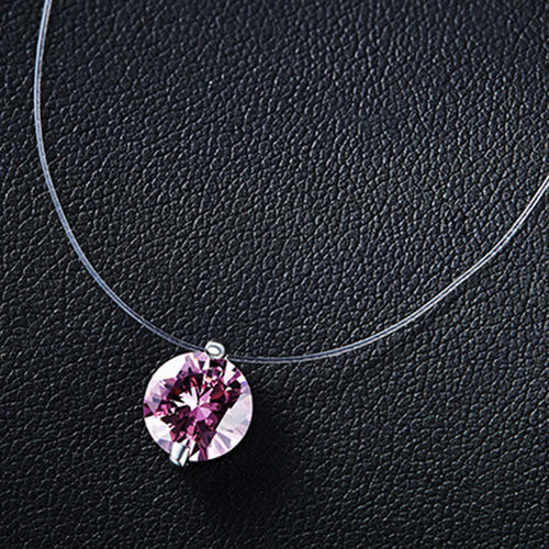 Silver dazzling zircon necklace