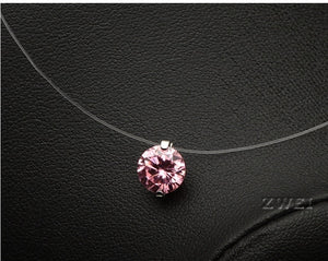 Silver dazzling zircon necklace