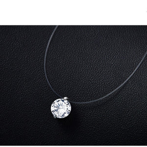 Silver dazzling zircon necklace