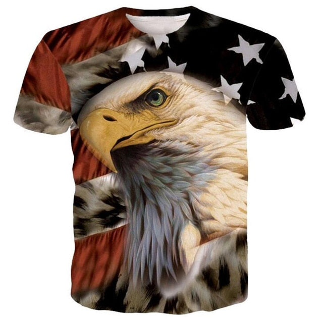 New USA Flag T-shirt Men