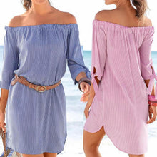 Load image into Gallery viewer, Dress Women Off Shoulder Half Sleeve