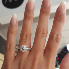 Load image into Gallery viewer, KISS WIFE Classic Engagement Ring 6 Claws Design AAA White Cubic Zircon Female Women Wedding Band CZ Rings Jewelry
