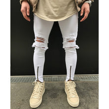 Load image into Gallery viewer, Sweatpants Skinny Motorcycle Denim Pants