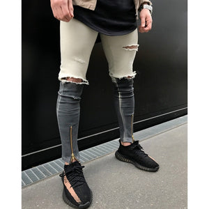 Sweatpants Skinny Motorcycle Denim Pants