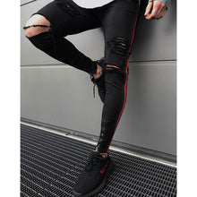 Load image into Gallery viewer, Sweatpants Skinny Motorcycle Denim Pants