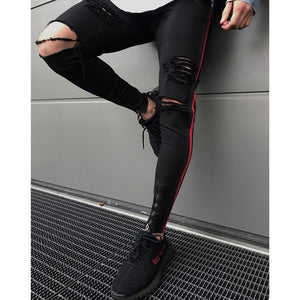 Sweatpants Skinny Motorcycle Denim Pants