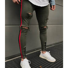 Load image into Gallery viewer, Sweatpants Skinny Motorcycle Denim Pants