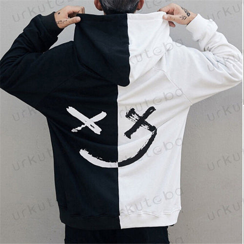 Men Hoodies Sweatshirts Smile Print Headwea