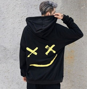 Men Hoodies Sweatshirts Smile Print Headwea