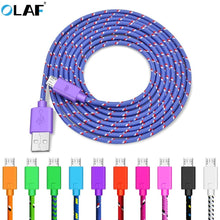 Load image into Gallery viewer, OLAF Nylon Braided Micro USB Cable 1m/2m/3m Data Sync USB Charger Cable For Samsung HTC LG huawei xiaomi Android Phone Cables
