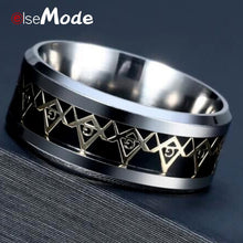 Load image into Gallery viewer, Stainless Steel Masonic Rings 8 MM Width For Men Women