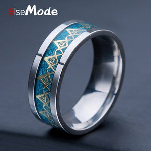 Stainless Steel Masonic Rings 8 MM Width For Men Women
