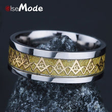Load image into Gallery viewer, Stainless Steel Masonic Rings 8 MM Width For Men Women