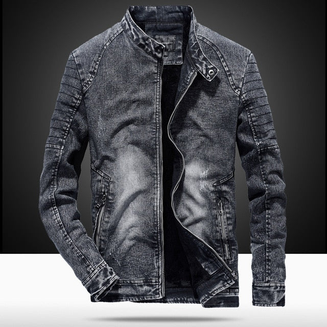 Jackets Men Slim  Men Black Blue
