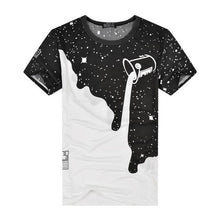 Load image into Gallery viewer, MR K Men Fashion Summer Milk Poured Pattern Inverted Milk 3D T-shirt Printed Short Sleeve Round Neck Slim Casual T-shirt Top