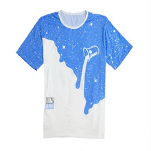 Load image into Gallery viewer, MR K Men Fashion Summer Milk Poured Pattern Inverted Milk 3D T-shirt Printed Short Sleeve Round Neck Slim Casual T-shirt Top
